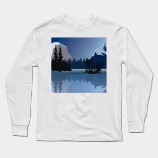 Blue Shades Cold Mountains And Lake Long Sleeve T-Shirt